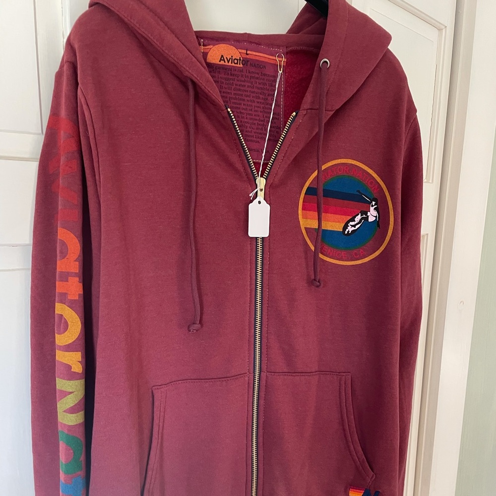 Aviator Nation Hoodie Claret Large